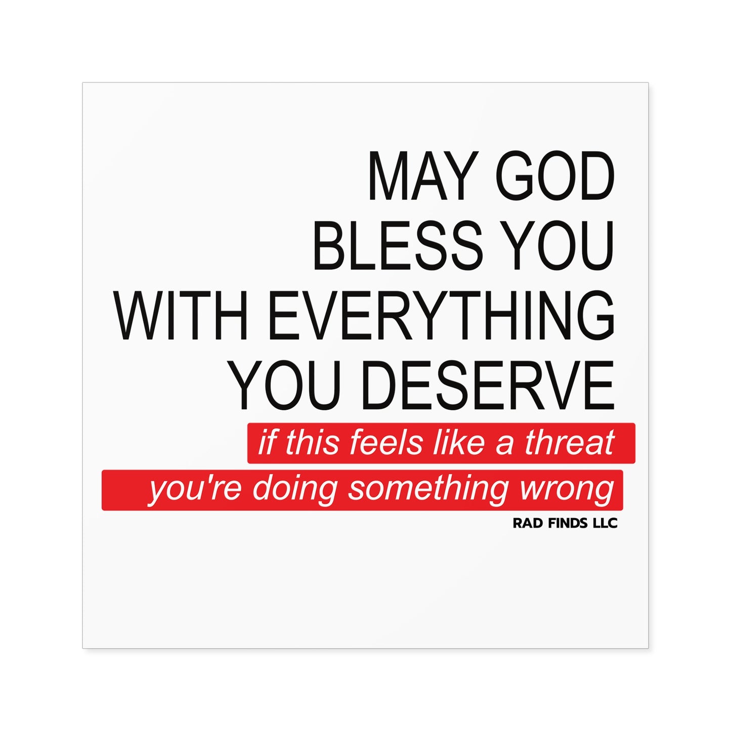 May God Bless You - Outdoor Sticker - 1pc