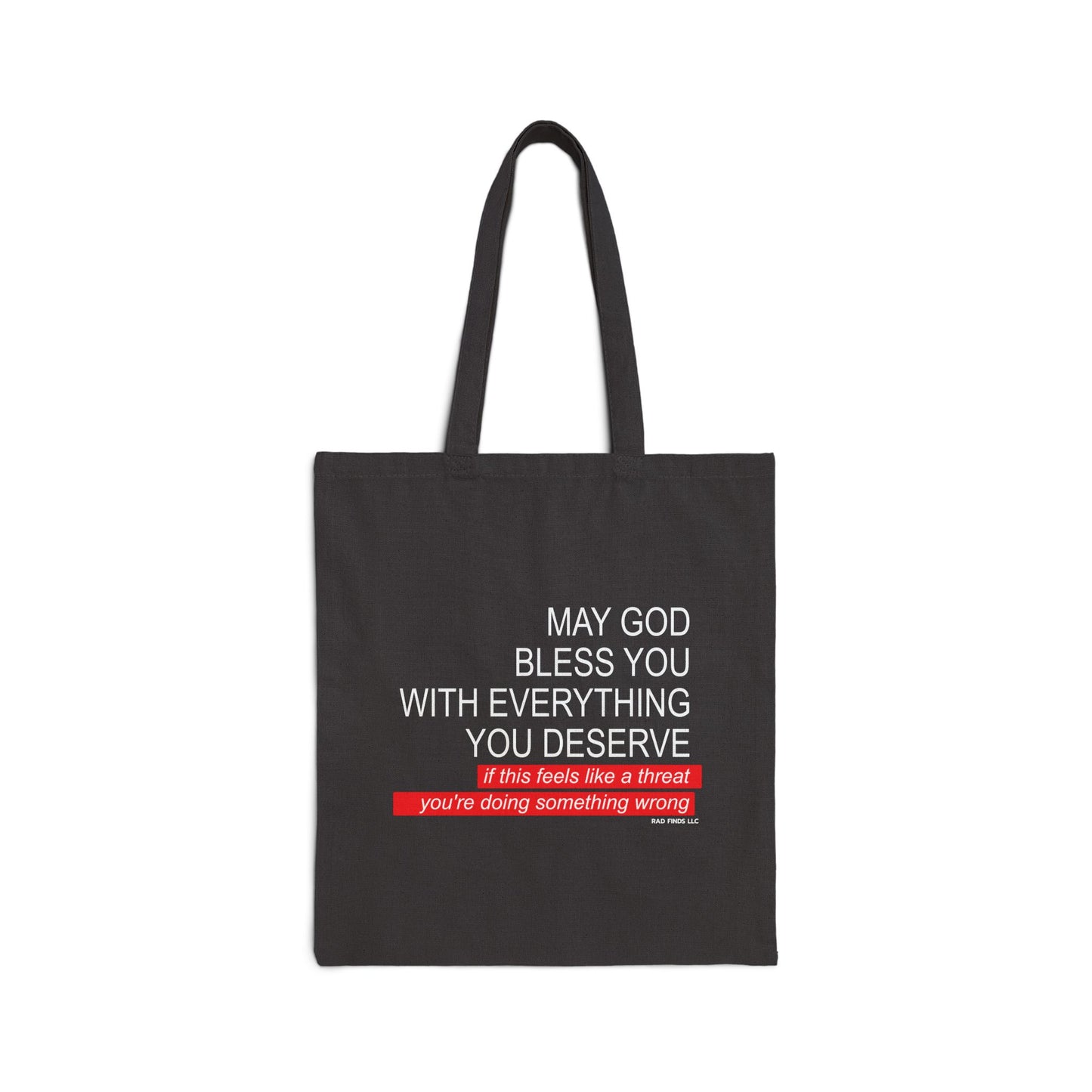 May God Bless You - Cotton Canvas Tote Bag - Black