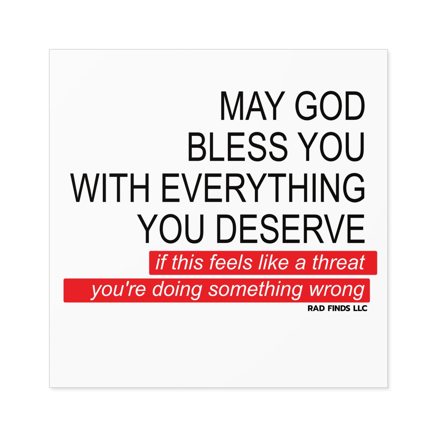 May God Bless You - Outdoor Sticker - 1pc