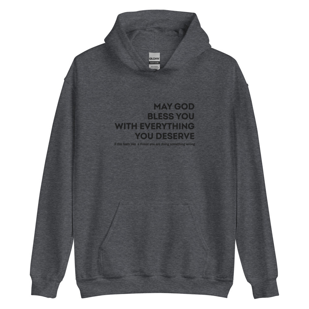 May God Bless You - Black On - Embroidered Unisex Hoodie