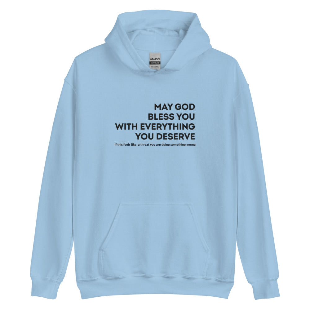 May God Bless You - Black On - Embroidered Unisex Hoodie