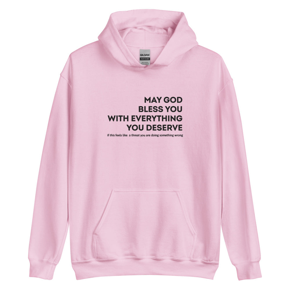 May God Bless You - Black On - Embroidered Unisex Hoodie