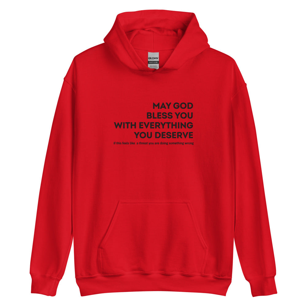May God Bless You - Black On - Embroidered Unisex Hoodie
