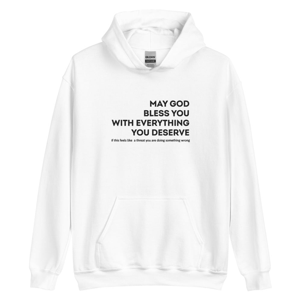 May God Bless You - Black On - Embroidered Unisex Hoodie
