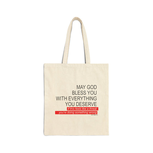 May God Bless You - Cotton Canvas Tote Bag - Natural