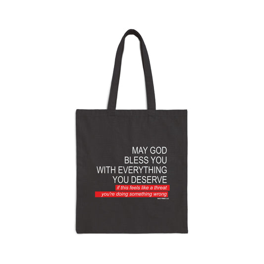 May God Bless You - Cotton Canvas Tote Bag - Black
