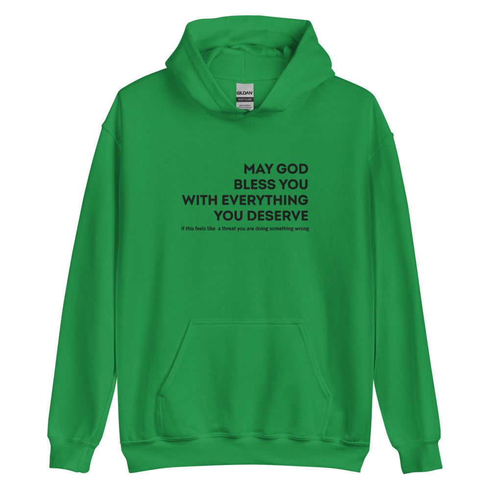 May God Bless You - Black On - Embroidered Unisex Hoodie