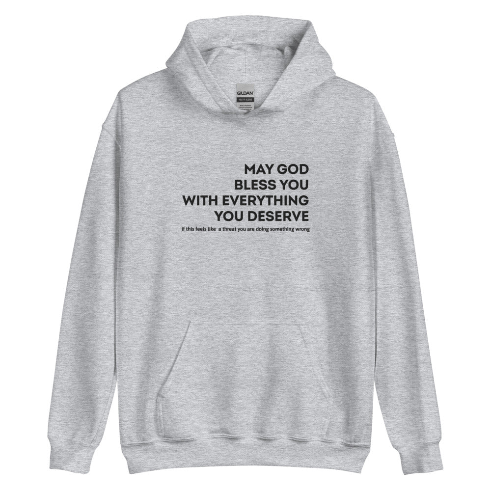 May God Bless You - Black On - Embroidered Unisex Hoodie