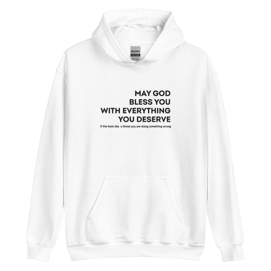 May God Bless You - Black On - Embroidered Unisex Hoodie